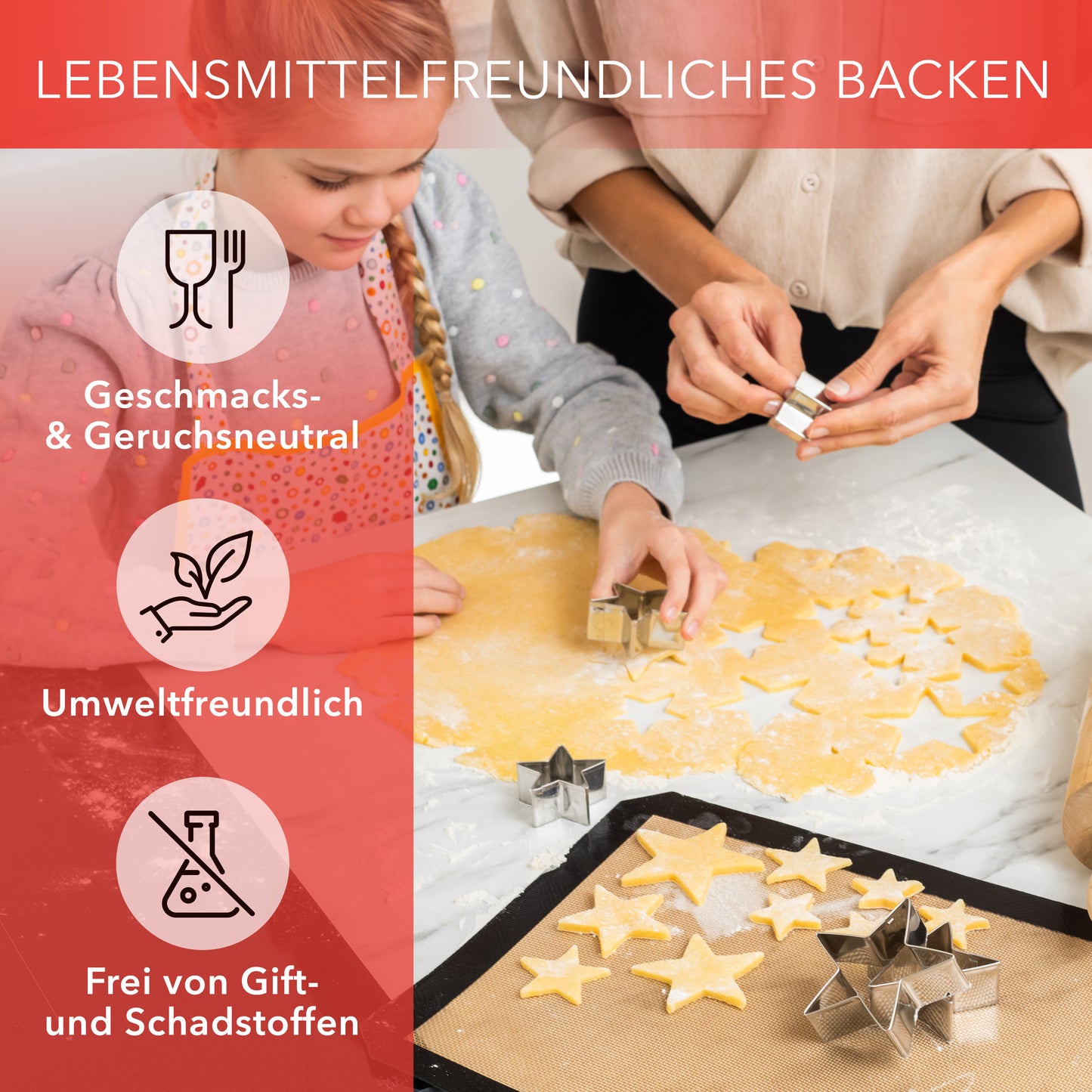 Stainless steel cookie cutters stars - 5 pieces