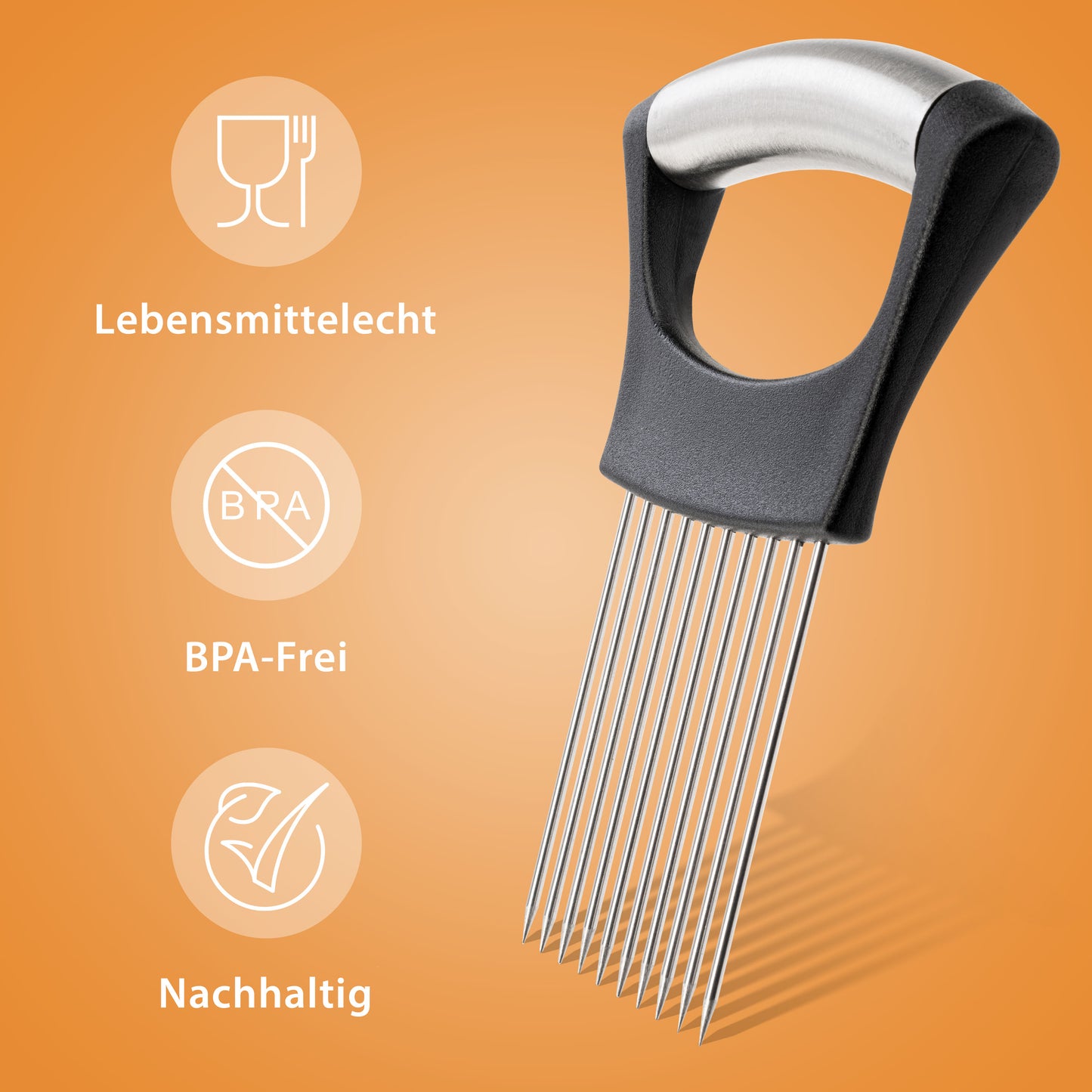 Stainless steel cutting aid for cutting vegetables