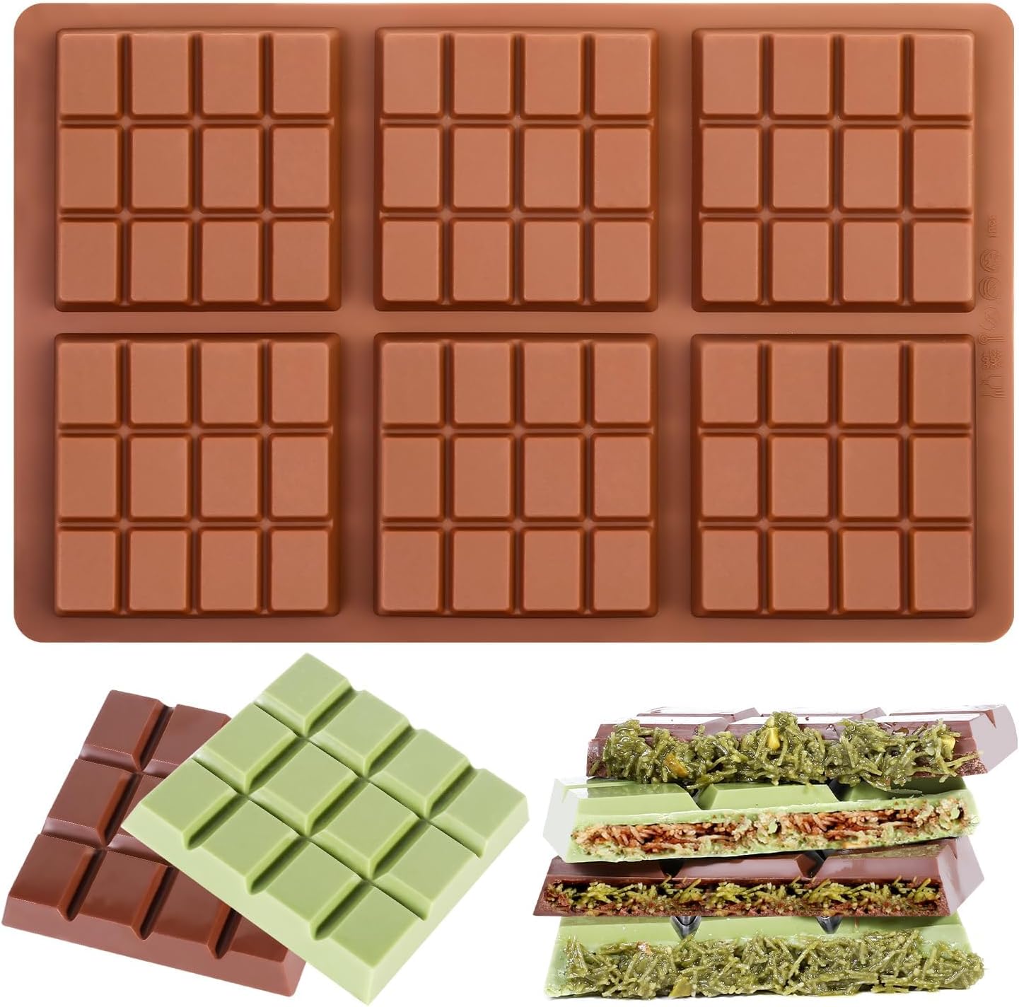 Silicone chocolate mold for 6 bars - Form 3 