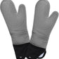 Silicone oven gloves mittens - grey 