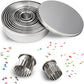 Stainless steel cookie cutters wavy rings - 12 pieces