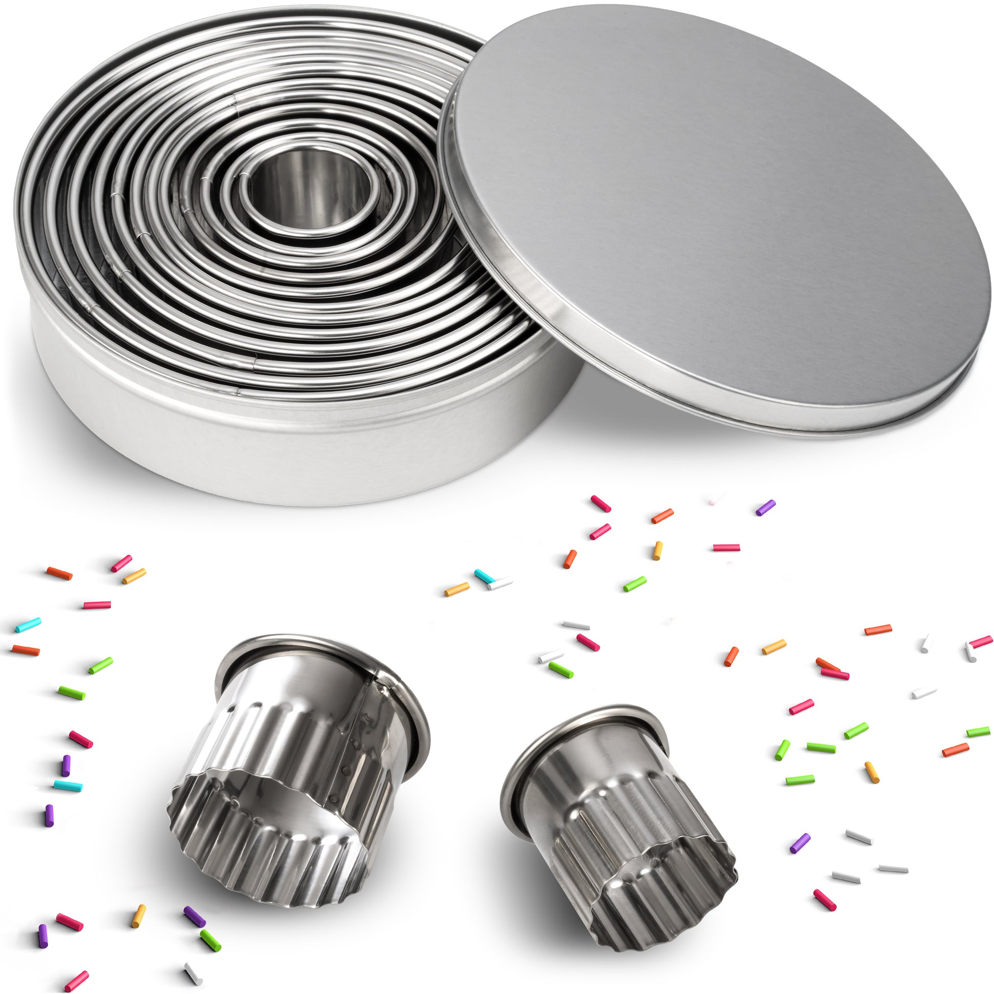 AVANA Edelstahl Ausstechformen gewellte Ringe