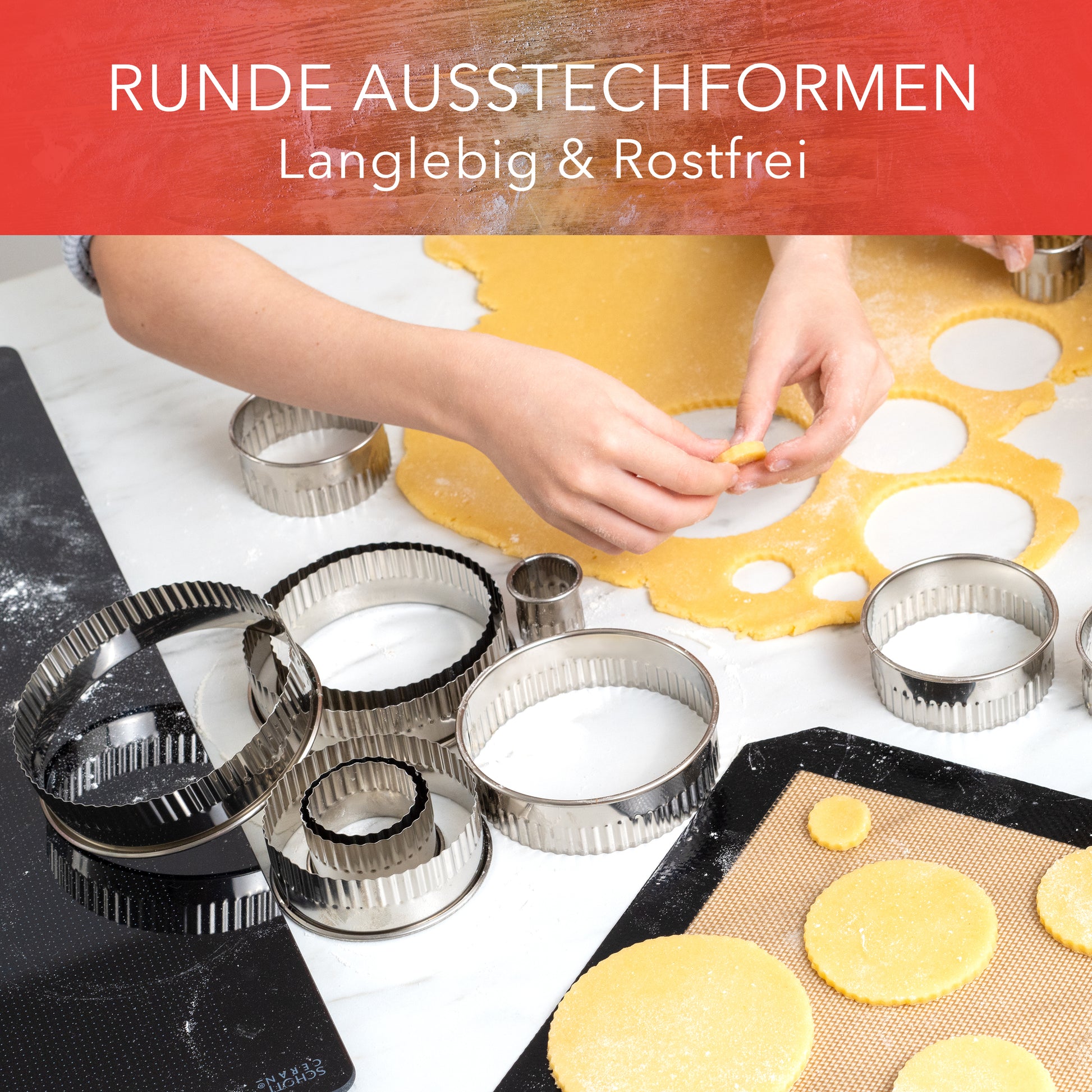 AVANA Edelstahl Ausstechformen gewellte Ringe