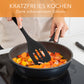 Kitchen helpers made of silicone and stainless steel cooking utensils black - set of 5 