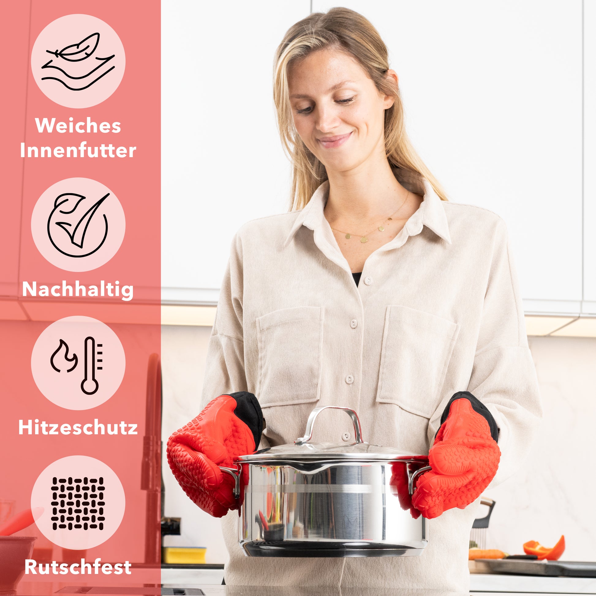 handschuhe hitzeschutz küche AVANA Ofenhandschuhe aus Silikon mit Fingern