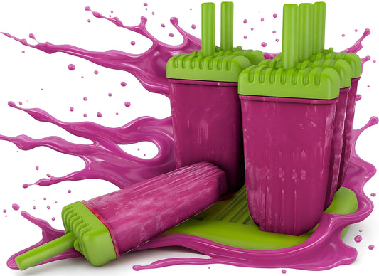 Plastic ice lolly molds on a stick, green - 6 pieces