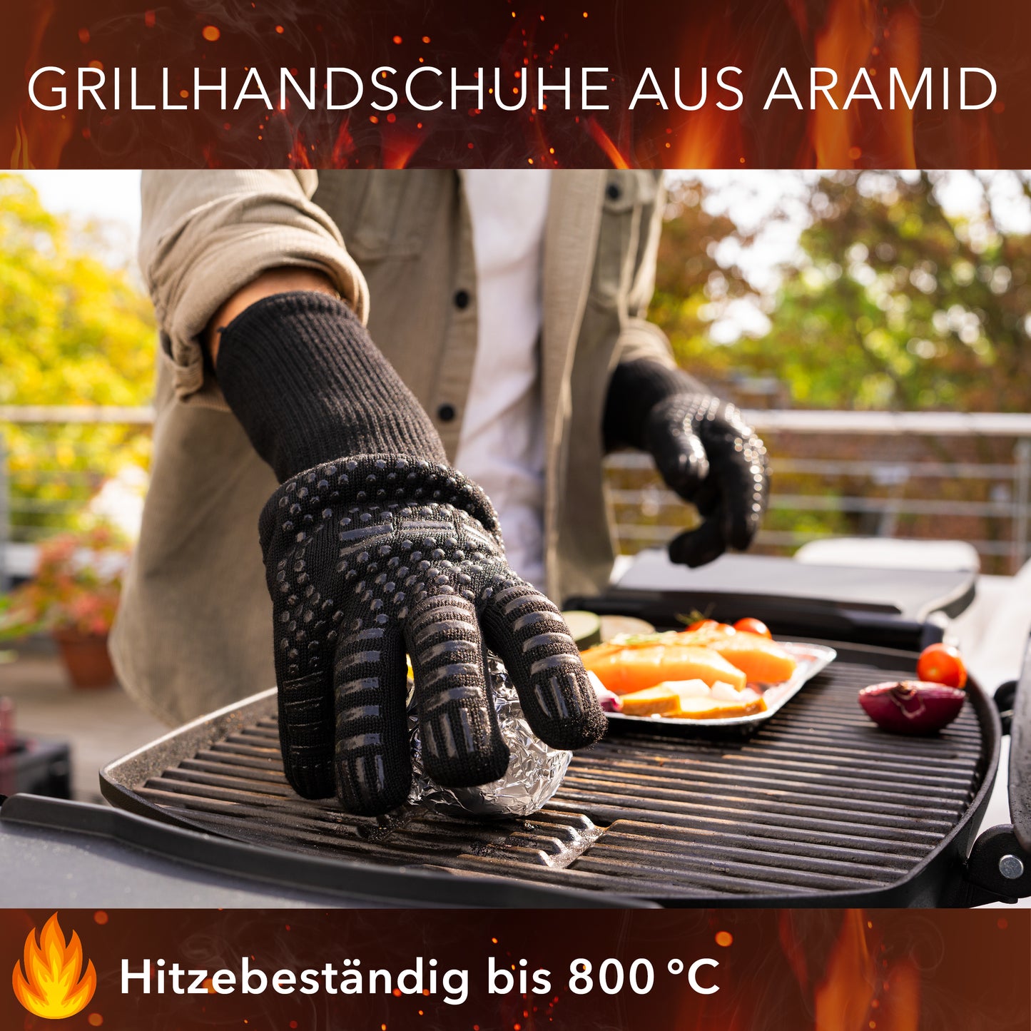 AVANA Grillhandschuhe aus Aramid Hitzebeständig bis zu 800° C