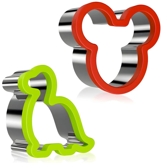 Stainless steel cookie cutters sandwich cutter mouse dinosaur - set of 2