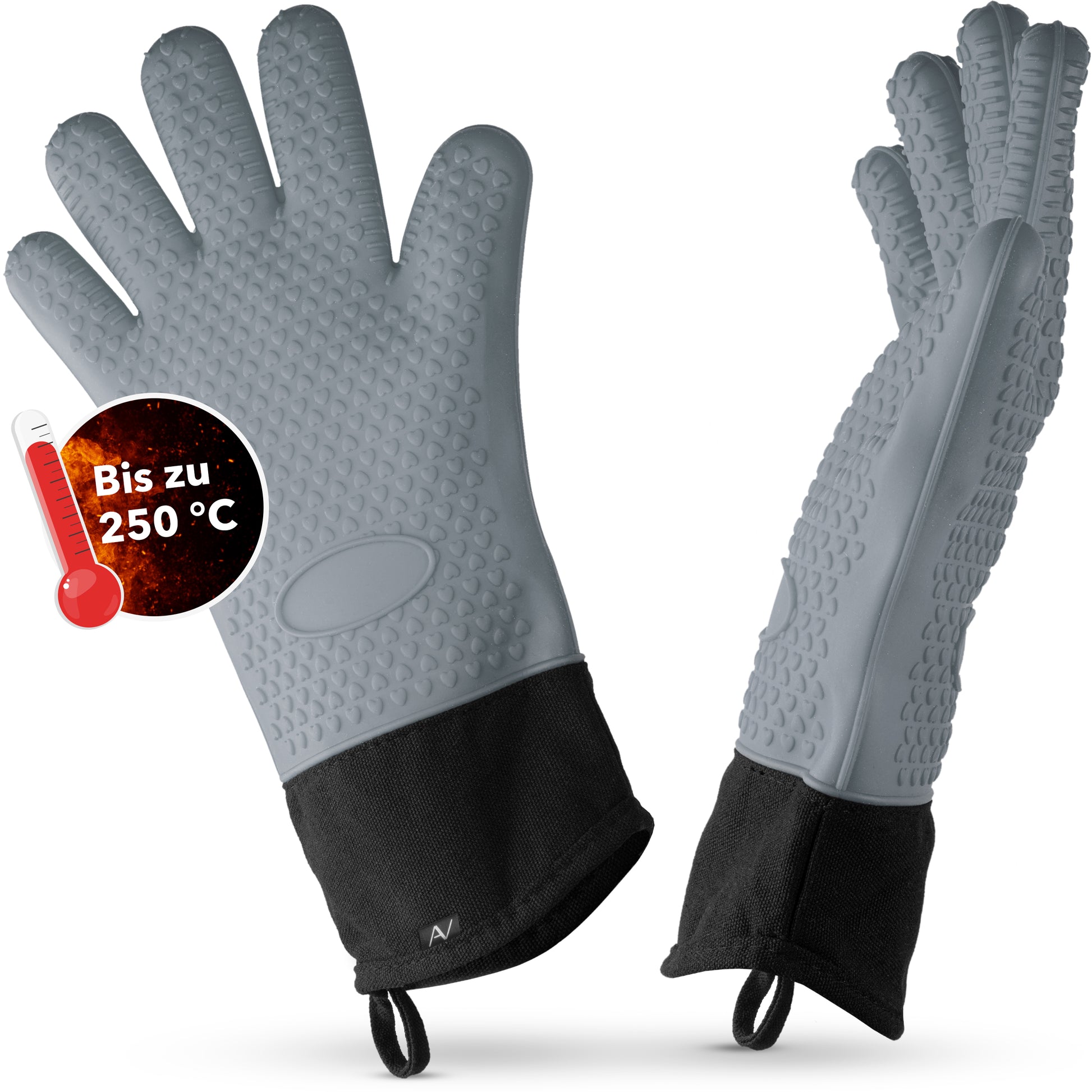 silikon handschuhe hitzebeständig AVANA Ofenhandschuhe aus Silikon mit Fingern