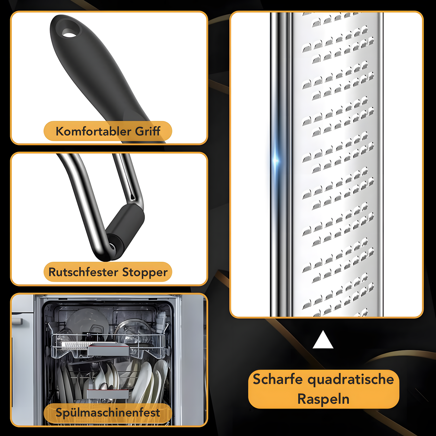Zester grater made of stainless steel hand grater with protective cover 