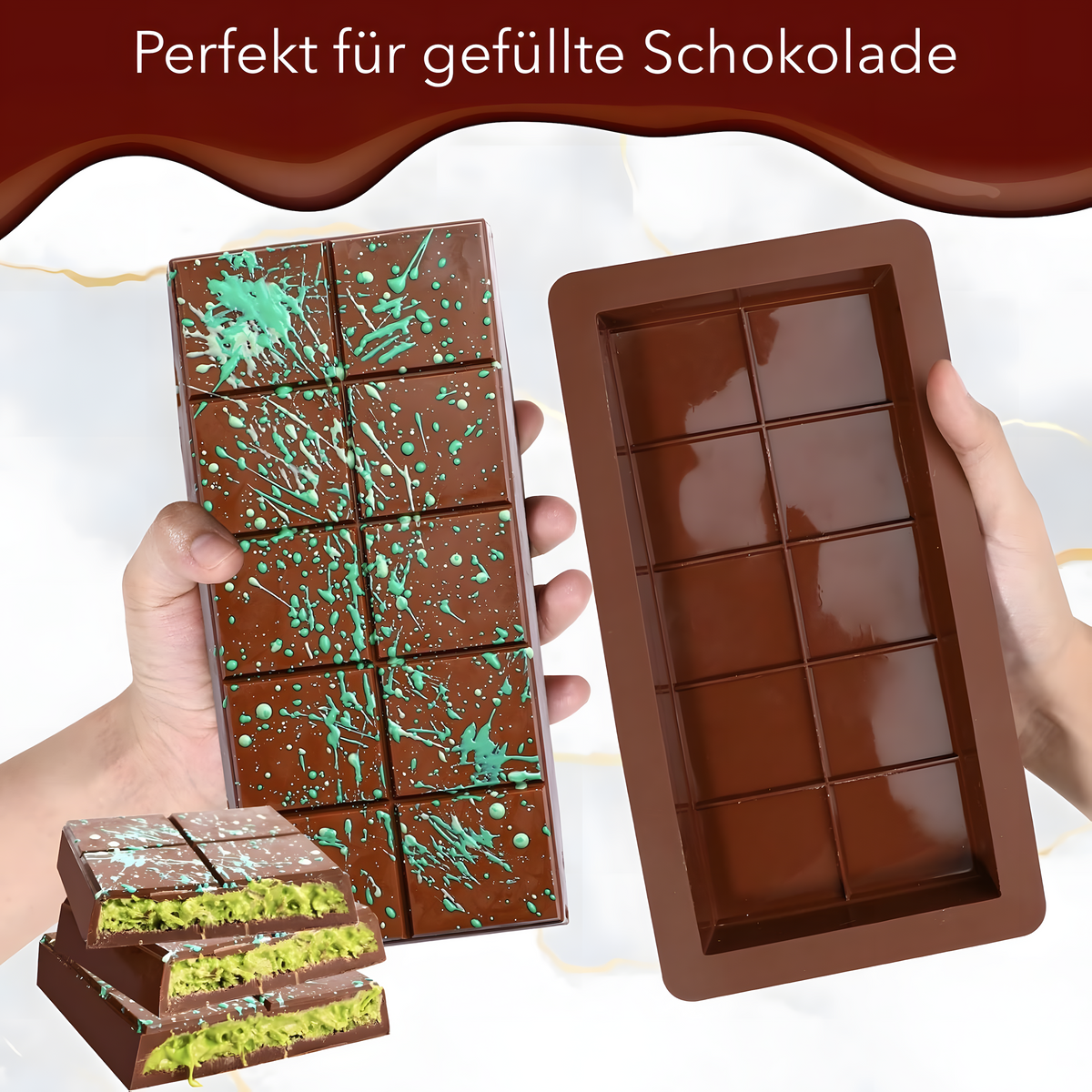 AVANA Schokoladenform aus Silikon extra tief im 2er Set