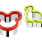 Stainless steel cookie cutters sandwich cutter mouse dinosaur - set of 2