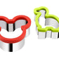 Ausstechformen aus Edelstahl Sandwich Cutter Maus DInosaurier - 2er Set