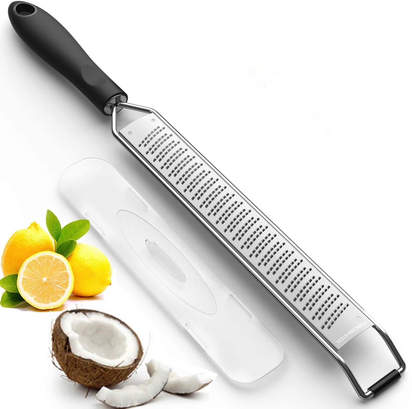 Zester Reibe aus Edelstahl Handreibe mit Schutzabdeckung